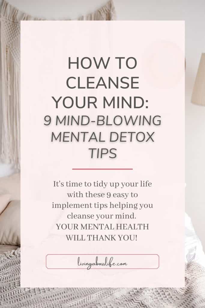 How To Cleanse Your Mind: 9 Mind-Blowing Mental Detox Tips We can see a mess in a house easier than seeing a mess inside ourselves. Sometimes we need a mental detox, come learn how to cleanse your mind with 9 tips! #MentalHealth #PersonalDevelopment #ToxicRelationships #Relationships #Organization #MindCation #Unplug #HealthyHabits #HealthyEating #Exercise #MindAndBodyExercise #MentalDetox #HowToCleanseYourMind