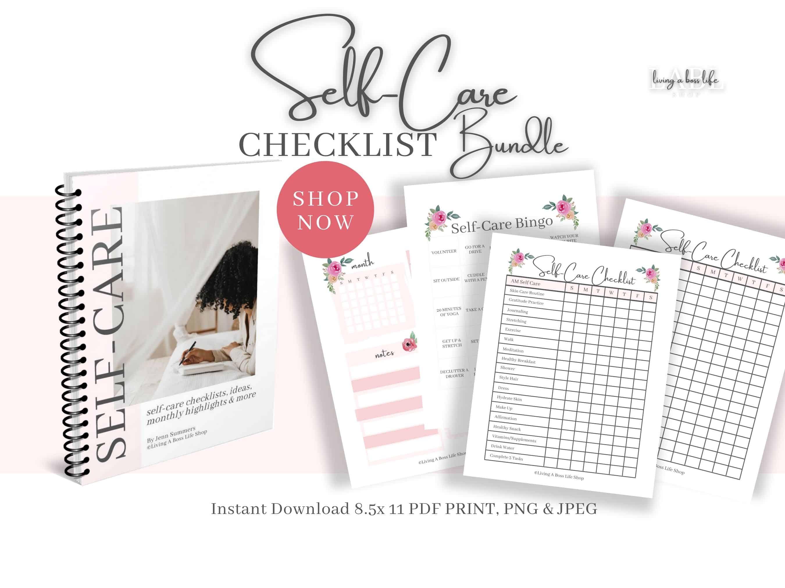 The Self-Care Checklist Bundle helps you stay on track of all your daily self-care routine on an easy-to-use checklist! Make self-care Sunday a part of your everyday self-care with these weekly self-care checklists.Create new healthy habits today! #SelfCare #SelfCareTracker #PrintableSelfCareChecklist #SelfCareRoutine #HealthyRoutine #SelfLove