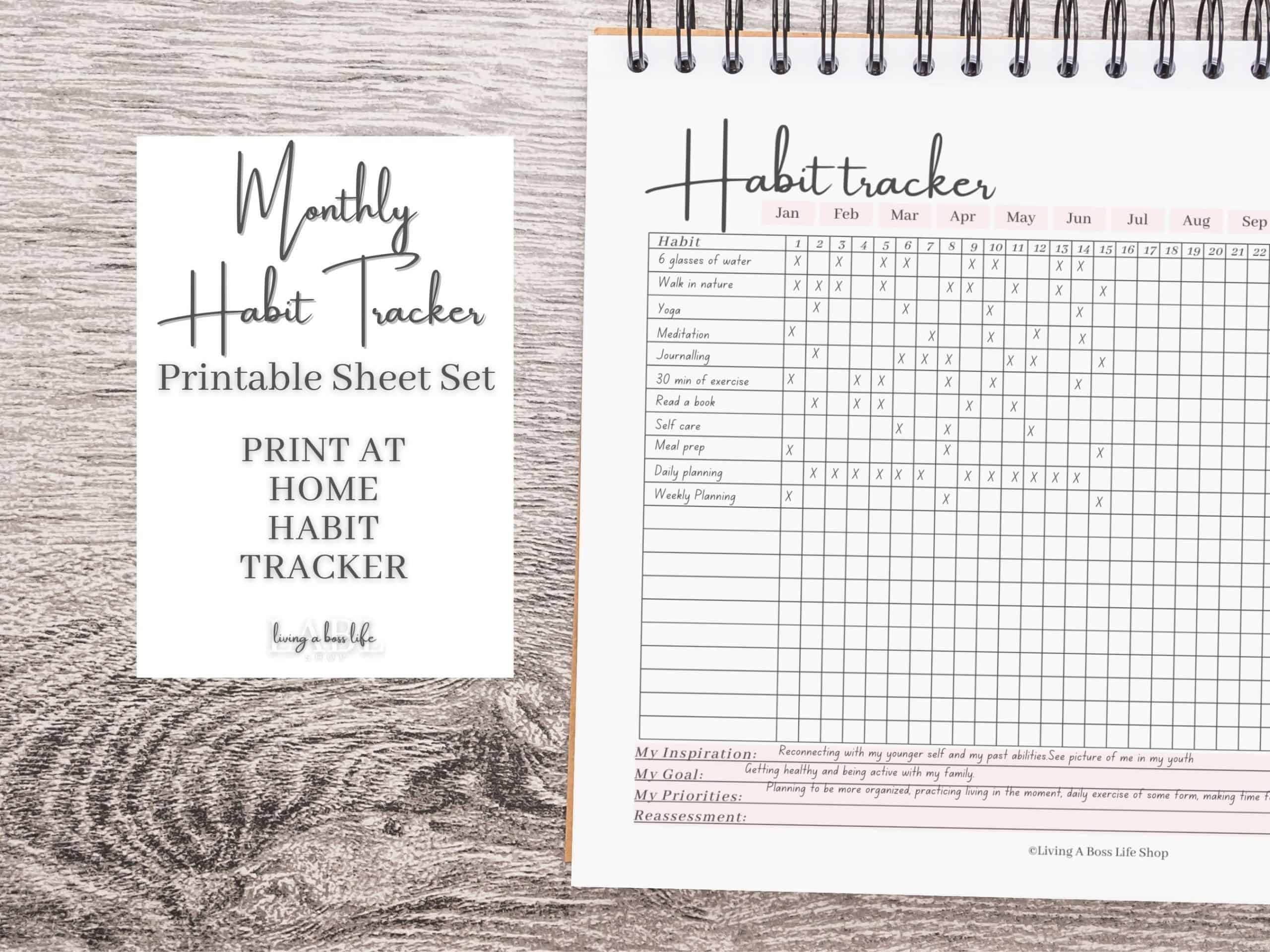 Looking for a way to keep track of all your healthy habits? Here are 8 beautiful healthy habit tracker printable downloads that keep track of all your healthy (or not-so-healthy) habits!Track your sleep, water, exercise, tech use and more. Habit trackers don't need to be just for healthy habits, track your not-so-healthy habits as you try to eliminate them to see how far you have come! You have got this and these sheets can help you see it for yourself!You can print these pages out and use them over and over every month!There is also space for inspiration, goals, priorities and reassessment on some of the sheets. Take notes about your progress every month. Great to add to planners!Download your favourite habit tracker sheets today!