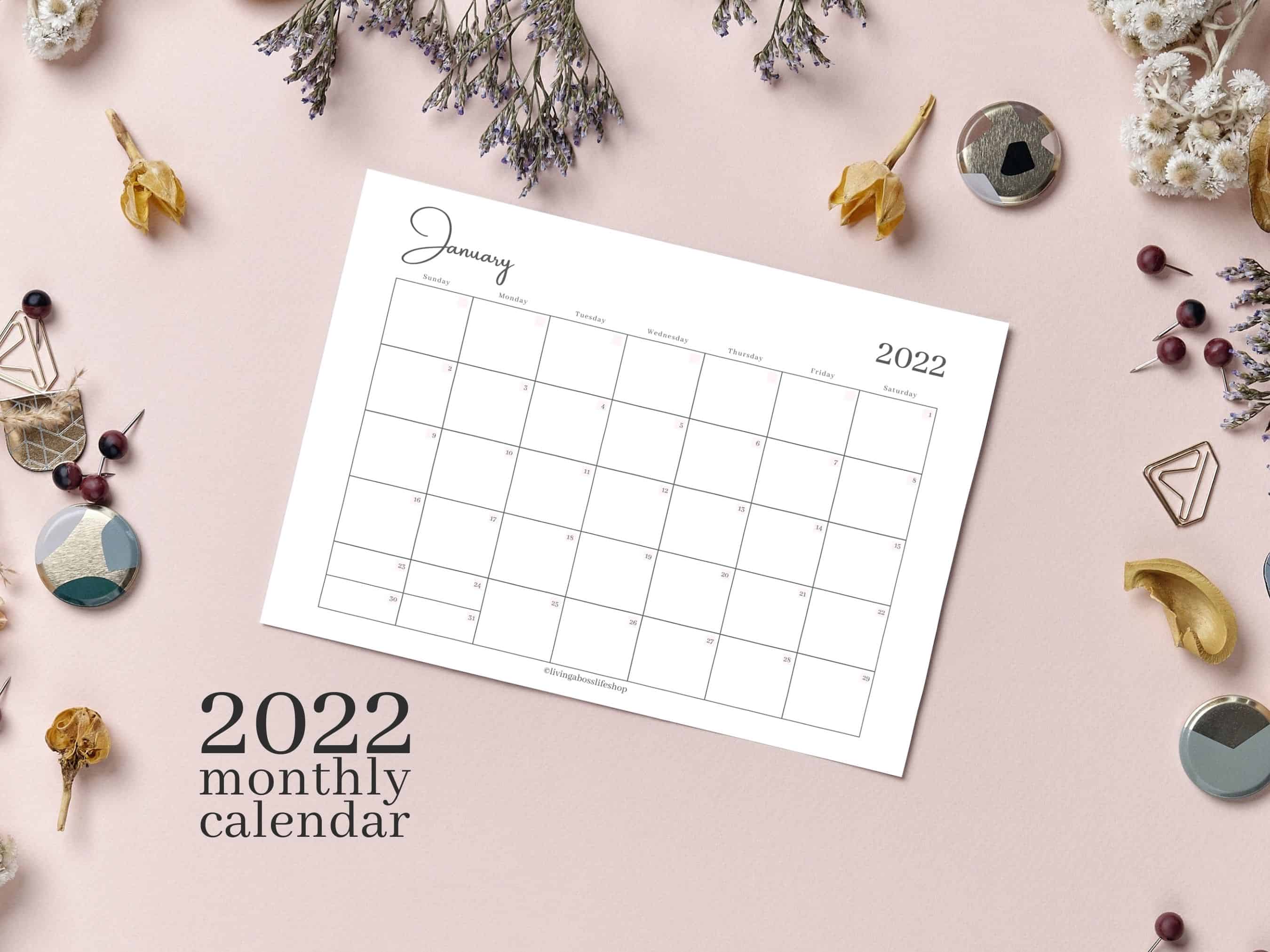 2022 Monthly Calendar Portrait edition. This minimalistic monthly calendar has a touch elegance while maintaining simplicity. Printable monthly calendar and use as a digital calendar with your favourite device! #PrintableCalendar #2022PrintableCalendar #2022MonthlyCalendar #2022PrintableMonthlyCalendar #2022DigitalMonthlyCalendar 