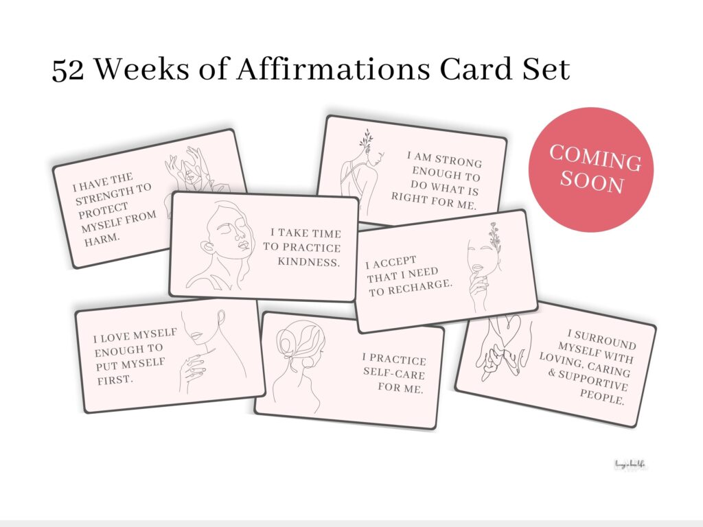 52 weeks of affirmations card set coming soon to the living a boss life shop on etsy